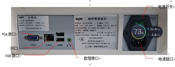 OSTEOKJ3000M、OSTEOKJ3000M+、OSTEOKJ3000S、OSTEOKJ3000S+型號(hào)骨密度儀接口示意圖